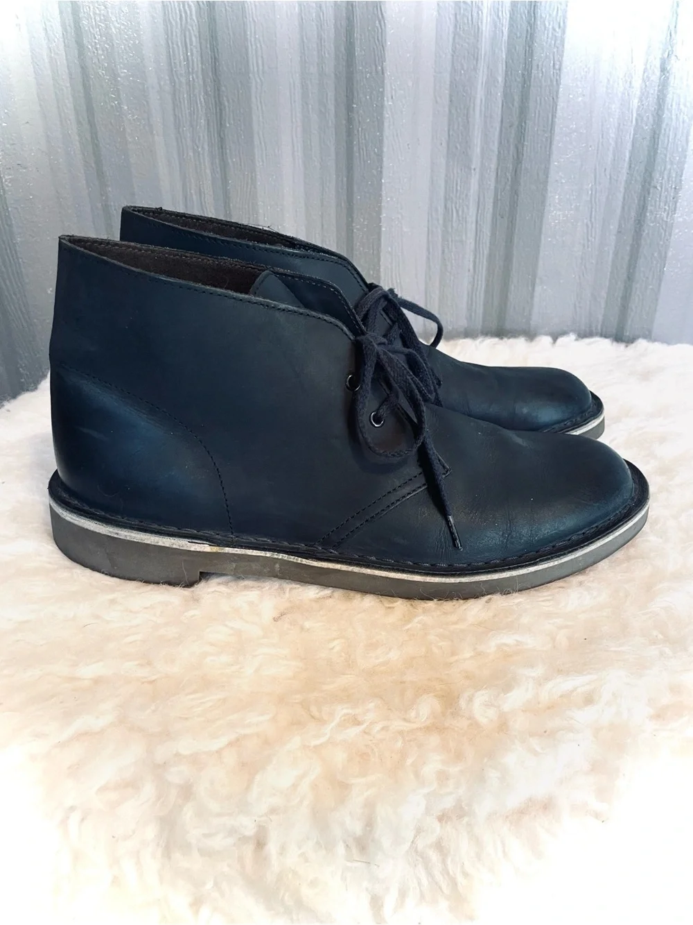 Clarks Men's Bushacre 2 Desert Chukka Boot Beeswax Leather Charcoal Black sz 8.5